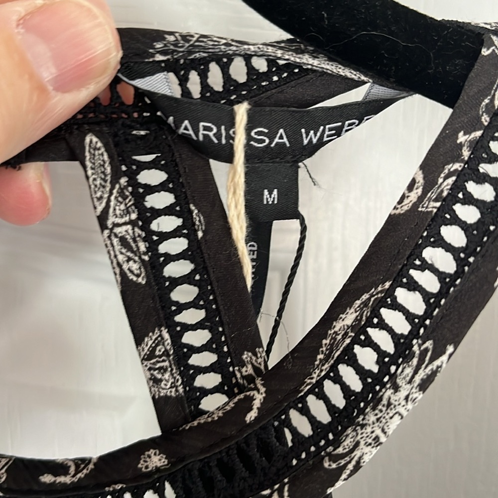 VERONICA WEBB LADIES BLACK WHITE NYLA PRINT DRESS-M - Picture 3 of 9